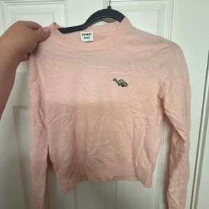 New Without Tags! Sunday Best pink sweater with cute little green dinosaur  🦕